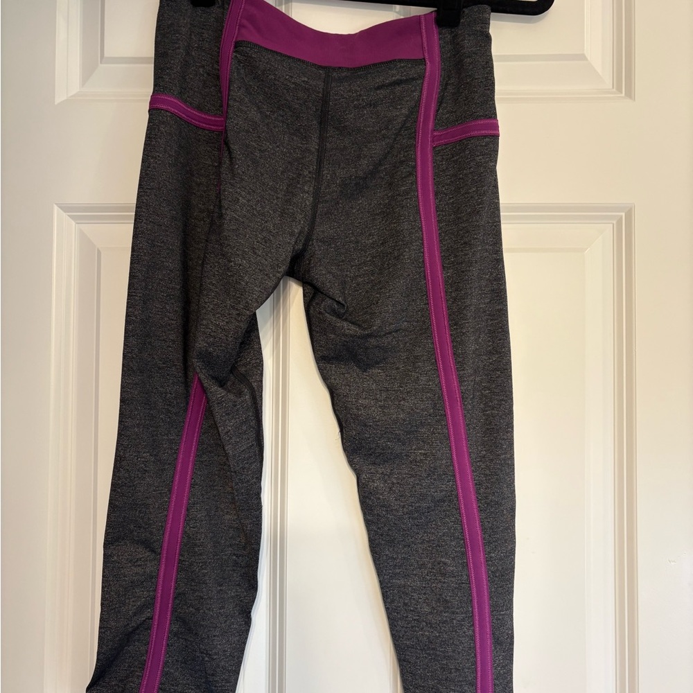 Lululemon Athletica Gray and Purple Capri Leggings